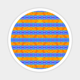 Orange and Blue Striped Pattern Magnet